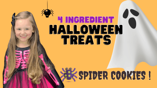 Halloween Cookies - Halloween Treats - Spider Cookies -4 Ingredient Cookies